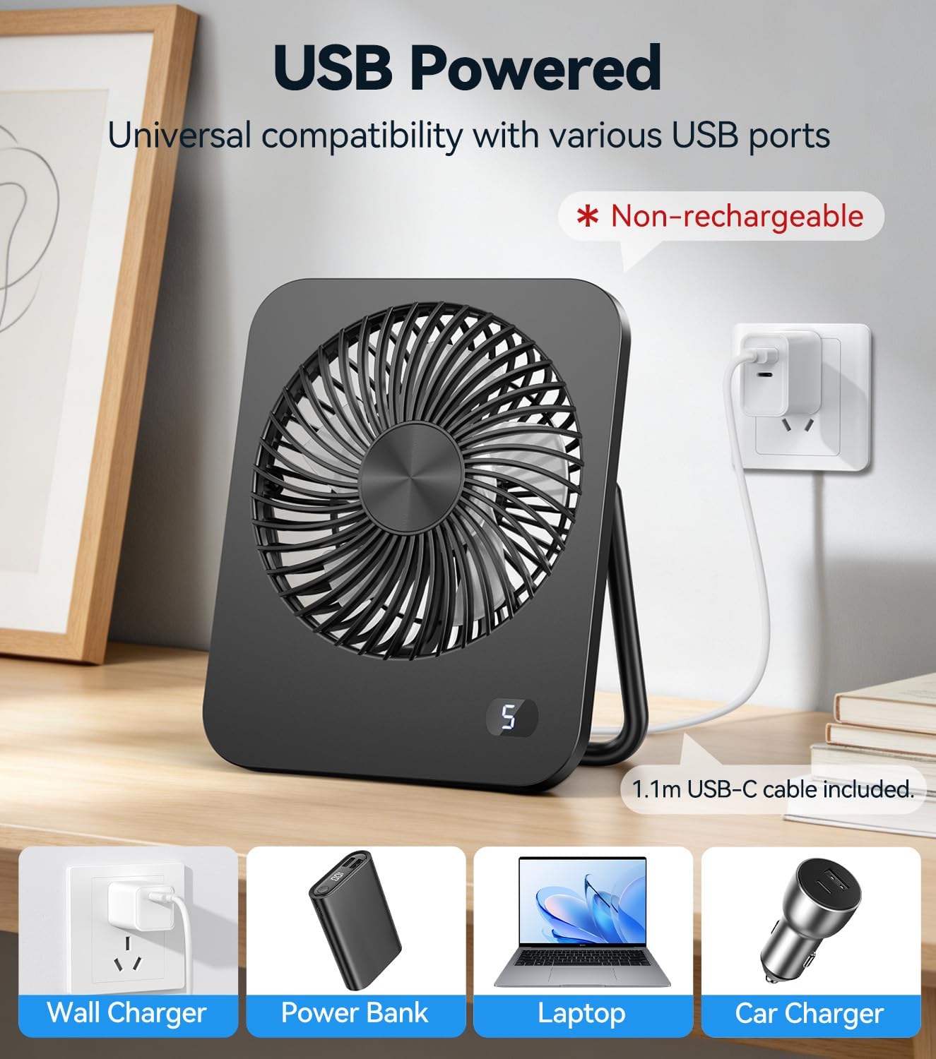 Portable USB Desk Fan for Every Need